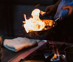 Close-up of preparing food