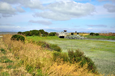 Scenic view of land against sky