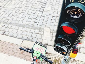 High angle view of bicycle