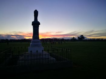 View of landscape against sky during sunset