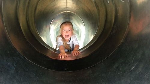 Smiling boy playing