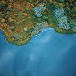 High angle view of lake