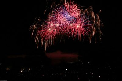 Fireworks display at night