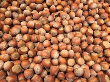 Full frame shot of hazelnuts for sale in market