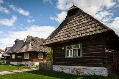 Traditional log cabins in folk architecture preservation area, orava.