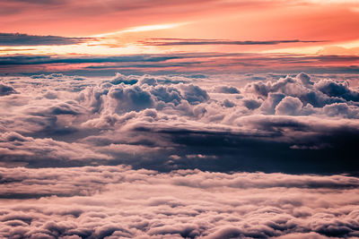 Aerial view of cloudscape during sunset