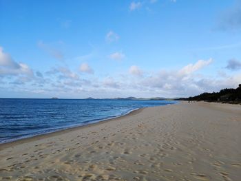 Scenic view of beach against sky