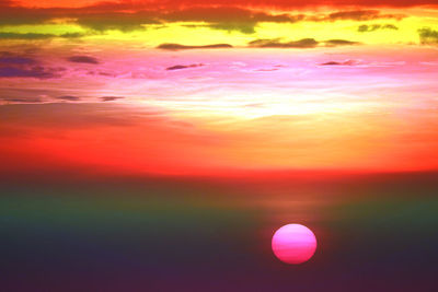 Scenic view of dramatic sky during sunset