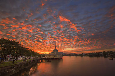 Scenic view of river during sunset