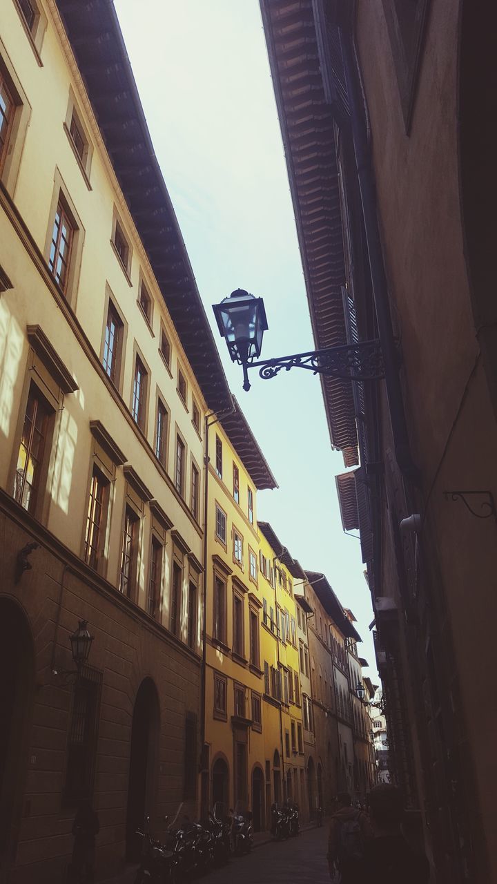 STREET AMIDST BUILDINGS AGAINST SKY