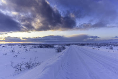 Panoramic view of landscape against sky during winter