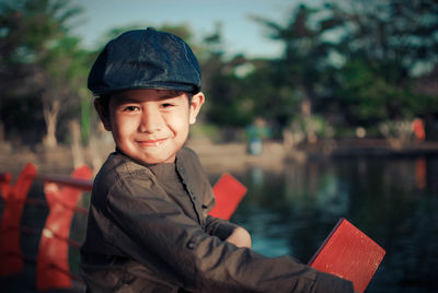 Portrait of cute boy smiling