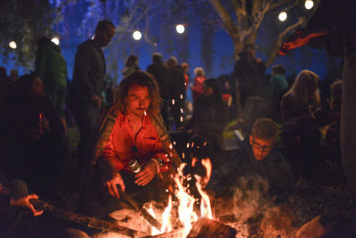 Group of people at night