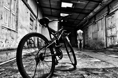 Bicycle in abandoned building