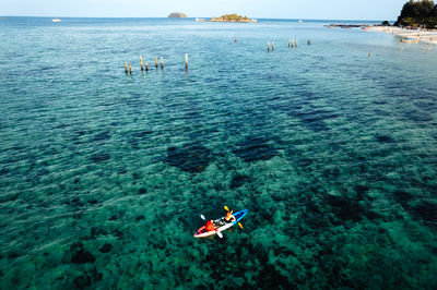 High angle view of sea