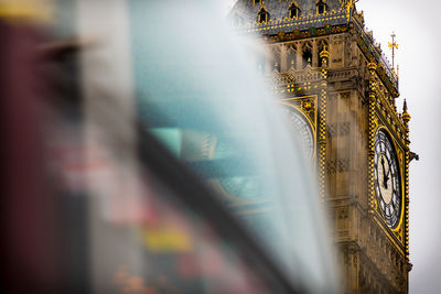 Close-up of clock tower