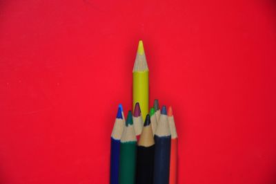 Close-up of colored pencils