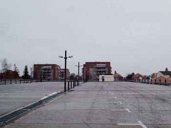 View of buildings against clear sky