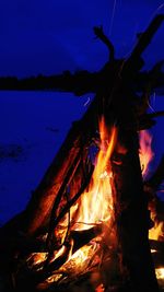Person by lake against sky at night