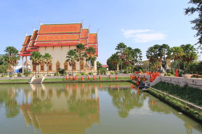 Reflection of building in lake