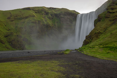 Scenic view of waterfall