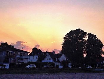 Built structure at sunset