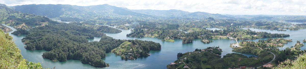 Panoramic view of sea and mountains