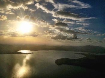 Scenic view of sunset over river