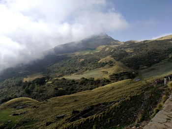 Scenic view of mountains against sky