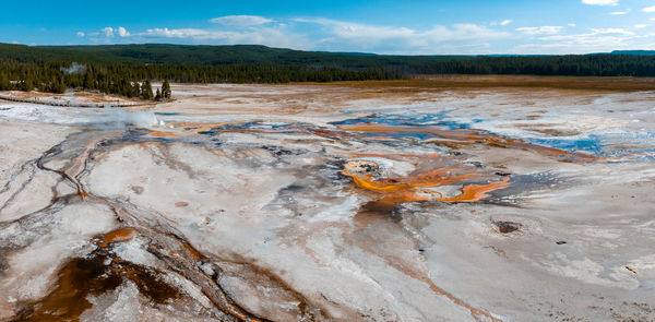 Upper geyser basin of yellowstone national park, wyoming