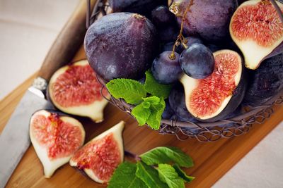 Close-up of fruits on table