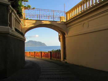 View of bridge over sea against sky