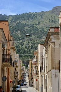 Narrow street in a typical italian village in sicily