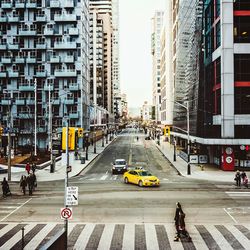 Road passing through city