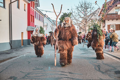 Zebra crossing on road in city