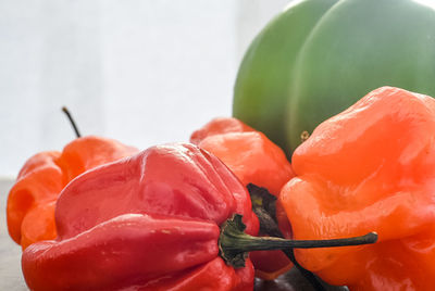 Close-up of red chili peppers