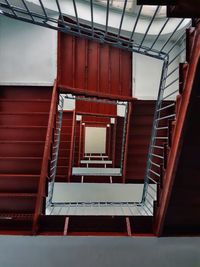 Low angle view of spiral staircase of building