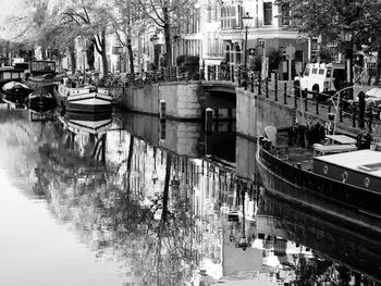 View of canal along buildings