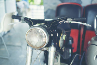Close-up of motorcycle 