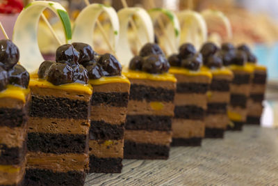 Close-up of cake on table