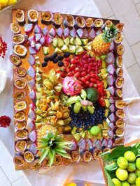 High angle view of multi colored candies