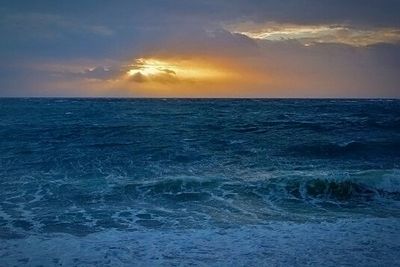 Scenic view of sea at sunset