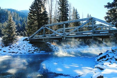 Low angle view of bridge over river