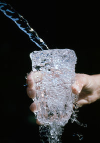 Close-up of ice cubes on ice