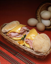 Close-up of breakfast in glass on table