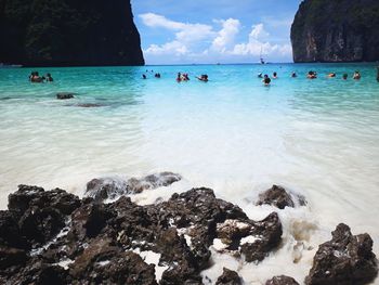 Group of people on beach