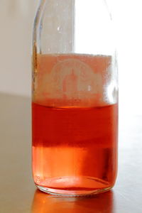 Close-up of water in glass on table