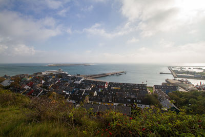 View of sea against cloudy sky