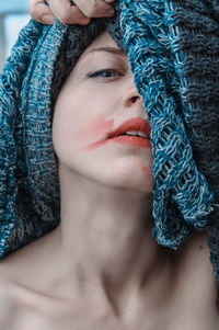 Close-up portrait of young woman