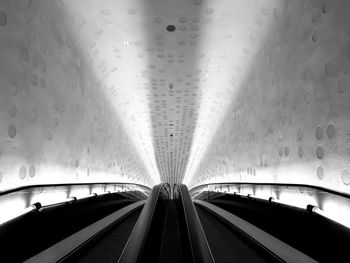 Low angle view of escalator